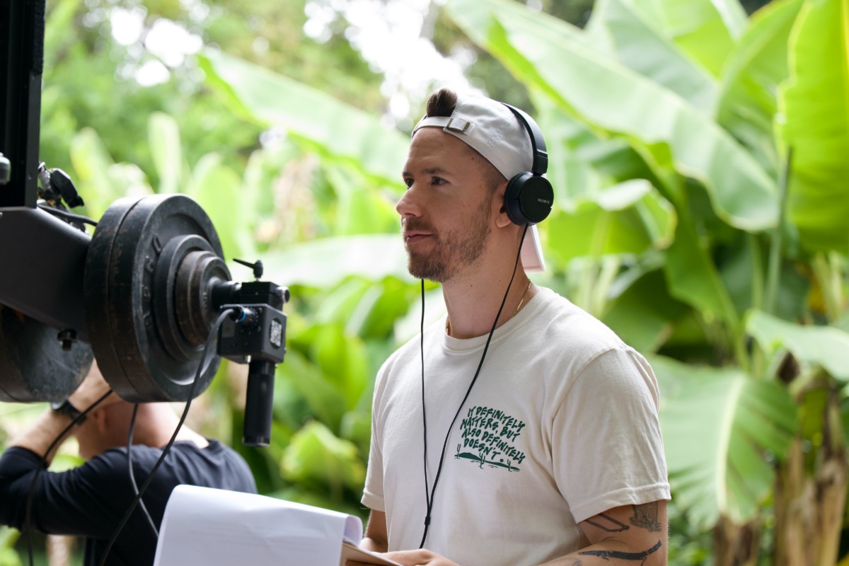 Evan Monheit at the crane camera on Earth Odyssey
